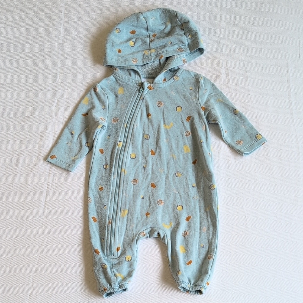 joe fresh soft touch warm-lined hoodie zipper jumpsuit 0-3 months baby